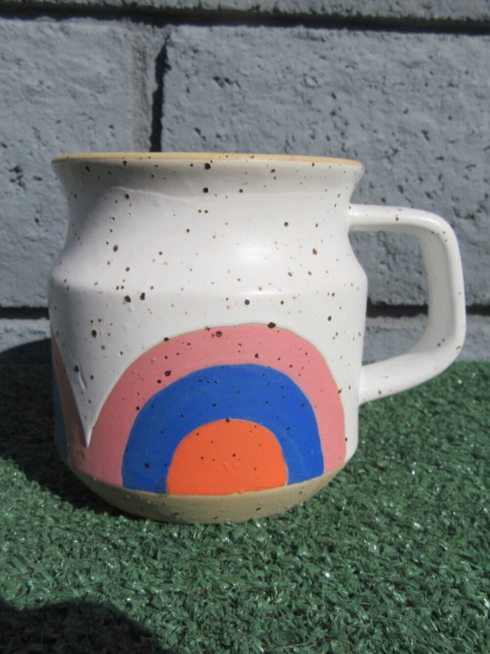 Commune For Anthropologie Rainbow Speckle Coffee Mug Pottery Stoneware